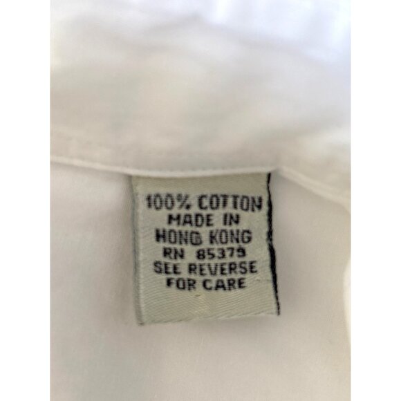 Ann Taylor Blouse Size Medium White Professional 100% Cotton Button Front - Picture 12 of 12